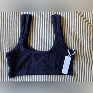 ARQ Wide Strap Bra in Navy, Medium